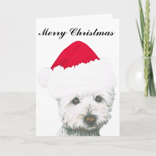 Schattigee Christmas Westie Dog Feestdagen Kaart (Voorkant)