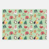 Schattigee Christmas Wrapping Paper Flat Sheet Set (Voorkant 3)