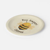 Schattigee Chubby Bumblebee "Bee Happy" Papieren Bordje (Gekanteld)