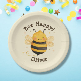 Schattigee Chubby Bumblebee "Bee Happy" Papieren Bordje