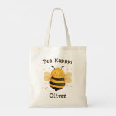 Schattigee Chubby Bumblebee "Bee Happy" Tote Bag (Achterkant)