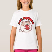 Schattigee Chubby Cat kawaii Design T shirt (Voorkant)