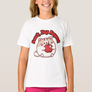 Schattigee Chubby Cat kawaii Design T shirt