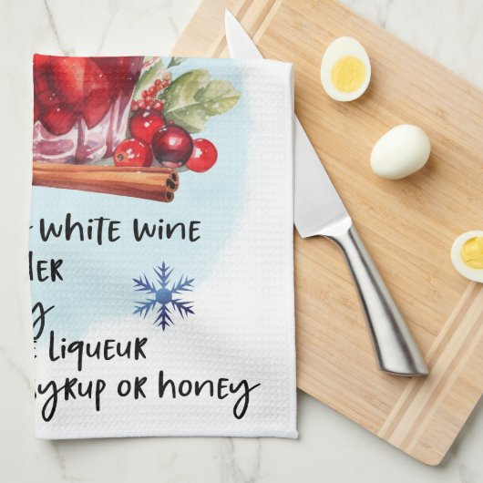 Schattigee cider sangria kerst Drink recept Theedoek (Quarter Fold)