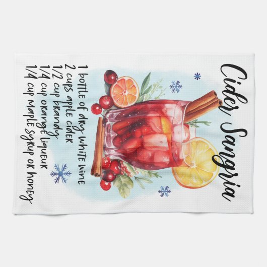 Schattigee cider sangria kerst Drink recept Theedoek (Horizontaal)