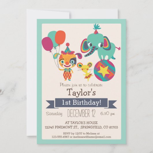 Schattigee Circus Olifant, Verjaardagsfeest van he Kaart (Voorkant)