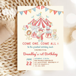 Schattigee circusdieren Carnaval verjaardagsuitnod Kaart