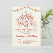 Schattigee circusdieren Carnaval verjaardagsuitnod Kaart (Staand voorkant)