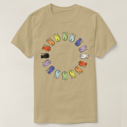 Schattigee Cirkel Rainbow Cat Graphic T-shirt (Design voorkant)