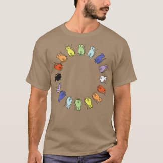 Schattigee Cirkel Rainbow Cat Graphic T-shirt