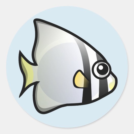 Schattigee cirkelvormige Batfish Ronde Sticker (Voorkant)