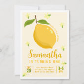 Schattigee citroen citrus 1e verjaardag kaart (Voorkant)