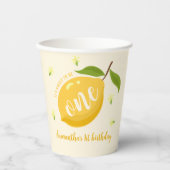 Schattigee citroen citrus 1e verjaardag papieren bekers (Voorkant)