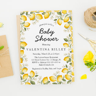 Schattigee citroen Citrus Fruit Zomer Baby shower Kaart