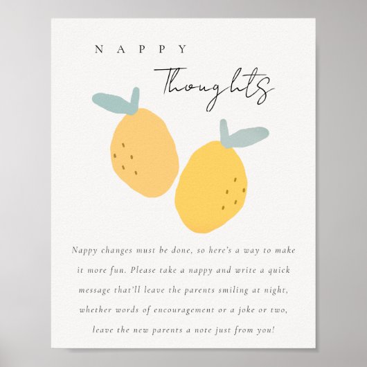 Schattigee citroen citrus late nacht luier luier s poster (Voorkant)