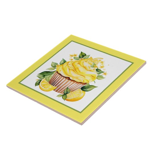 Schattigee citroen cupcake bakkerij huis ambachtel tegeltje (Zijkant)