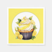 Schattigee citroen cupcake party servet (Voorkant)