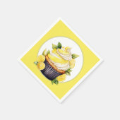 Schattigee citroen cupcake party servet (Hoek)