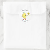 Schattigee citroen en aanpasbare zakelijke logo st ronde sticker (Tas)