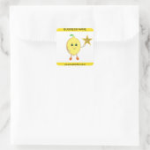 Schattigee citroen en aanpasbare zakelijke logo st vierkante sticker (Tas)