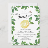 Schattigee citroen en bij 1e verjaardag kaart (Voorkant)