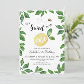 Schattigee citroen en bij 1e verjaardag kaart (Staand voorkant)