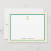 Schattigee citroen geel en groen notitiekaartje (Voorkant)