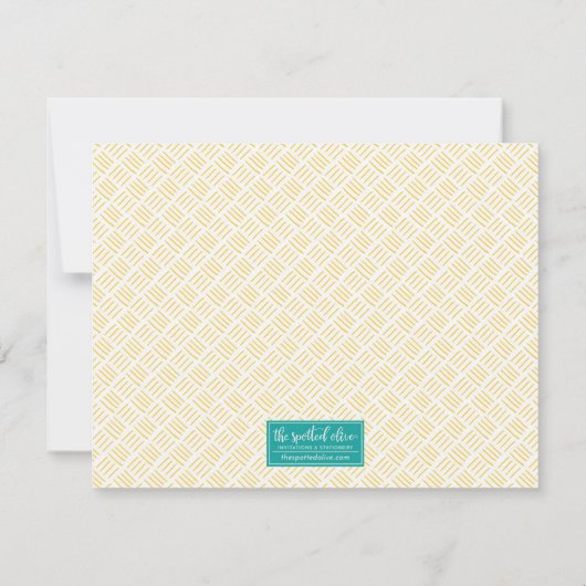 Schattigee citroen geel en groen notitiekaartje (Achterkant)