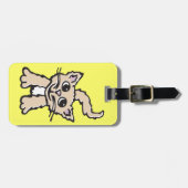 Schattigee citroen grafische kat aangepaste bagage bagagelabel (Voorkant horizontaal)