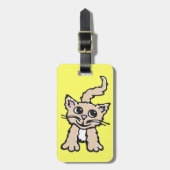 Schattigee citroen grafische kat aangepaste bagage bagagelabel (Voorkant verticaal)