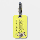 Schattigee citroen grafische kat aangepaste bagage bagagelabel (Achterkant verticaal)