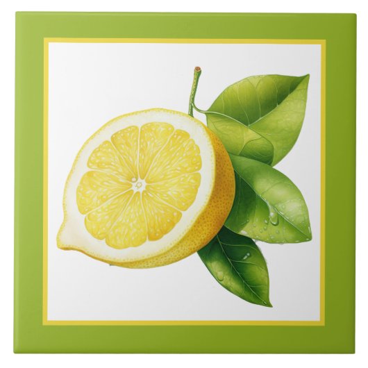 Schattigee citroen keuken liefhebbers waterverf tegeltje (Voorkant)