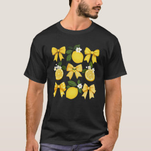 Schattigee citroen tropische vruchten Coquette Bow T-shirt