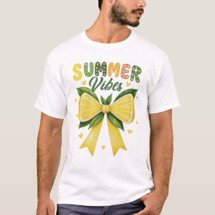 Schattigee citroen tropische vruchten Coquette Bow T-shirt