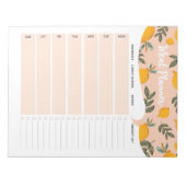 Schattigee citroen wekelijkse maaltijdplanner bood notitieblok (Voorkant)