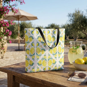 Schattigee citroenen fruit zomerstrand boodschappe tote bag