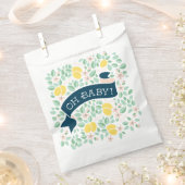 Schattigee citroengeel botanische bladeren Baby sh Bedankzakje (Geknipt)