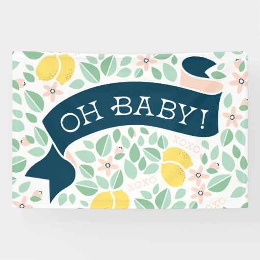 Schattigee citroengeel botanische bladeren Baby sh Spandoek (Horizontaal)
