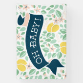 Schattigee citroengeel botanische bladeren Baby sh Spandoek (Verticaal)