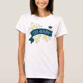Schattigee citroengeel botanische oh Baby shower T-shirt (Voorkant)