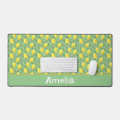 Schattigee citroengele groene patroonnaam bureaumat (Keyboard & Muis)