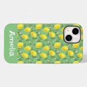 Schattigee citroengele groene patroonnaam Case-Mate iPhone case (Achterkant (horizontaal))