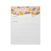 Schattigee citroenillustratie Te doen lijst Checkl Notitieblok (Linkerzijde)