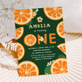 Schattigee Citrus Oranje Baby Eerste Verjaardag Kaart