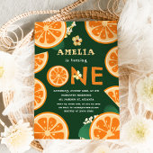 Schattigee Citrus Oranje Baby Eerste Verjaardag Kaart