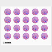 Schattigee Clam Shell Onder het Zee Blauw Paarse Ronde Sticker (Vel)