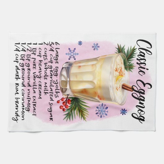 Schattigee Classic Eggnog Kerst Drink Recept Theedoek (Horizontaal)