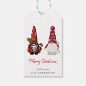 Schattigee Classic Gnomes Custom Christmas Cadeaulabel (Voorkant)