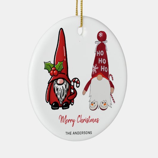 Schattigee Classic Gnomes Custom Christmas Keramisch Ornament (Rechts)