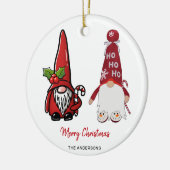 Schattigee Classic Gnomes Custom Christmas Keramisch Ornament (Links)